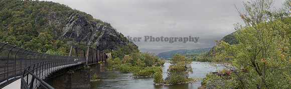 Harpers Ferry Bridge and River Panorama
